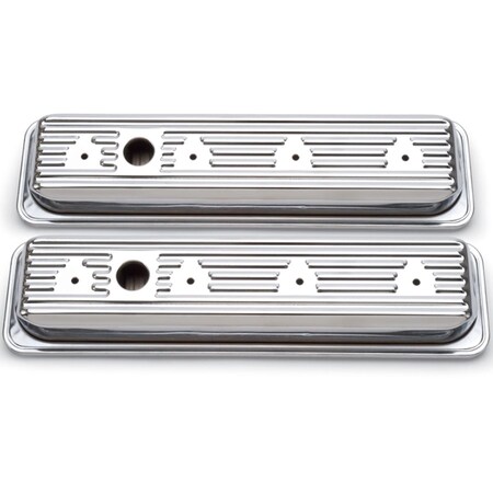 Edelbrock Valve Covers Low Pair - Chrome E11-4446